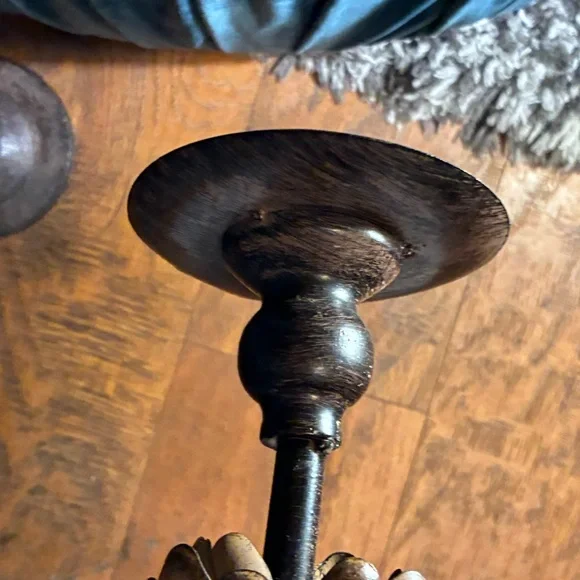 15’pillar candleholders bronze pine conceals cast iron base vintage pottery barn - Picture 10 of 16